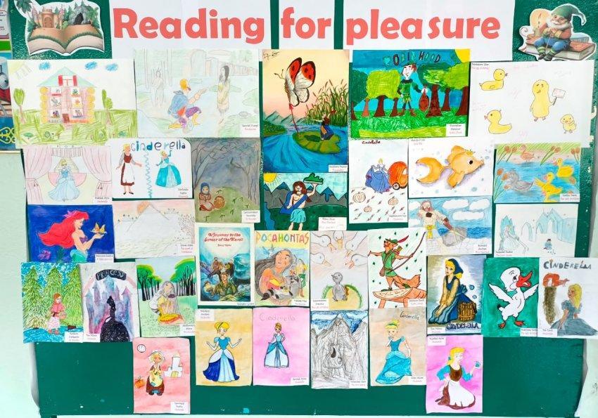 В многопрофильной гимназии #41 был организован конкурс рисунков "Reading for pleasure"