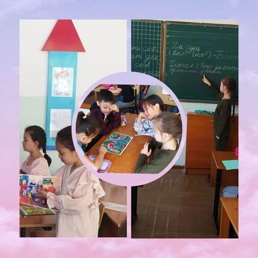 В летней школе МГ #41 учащиеся 2 классов на уроке русского языка закрепляли знания о типах текстов, учились составлять  по иллюстрациям  текст- повествование и текст - описание.